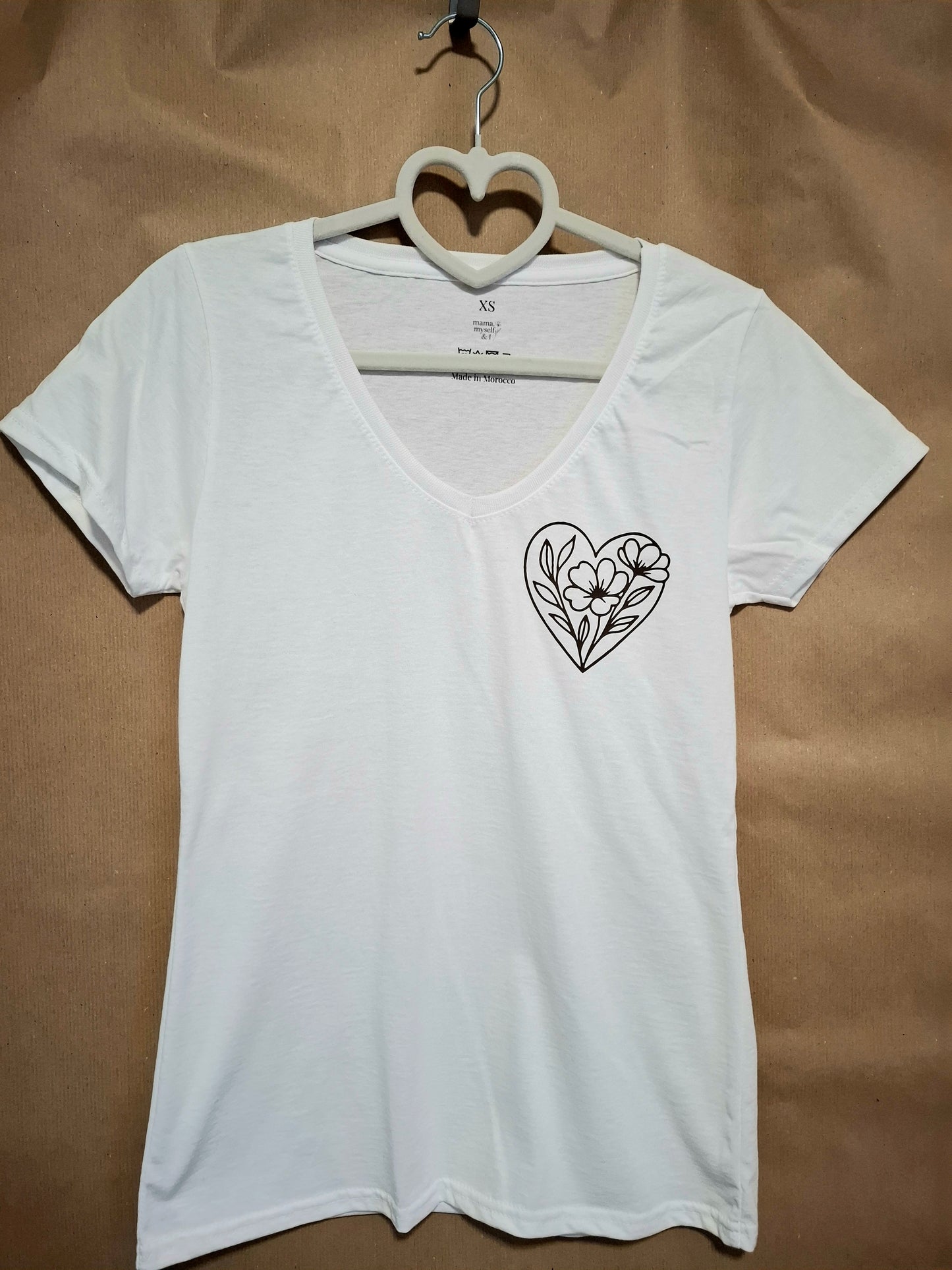 Basic T-Shirt florales Herz, mama, myself & I