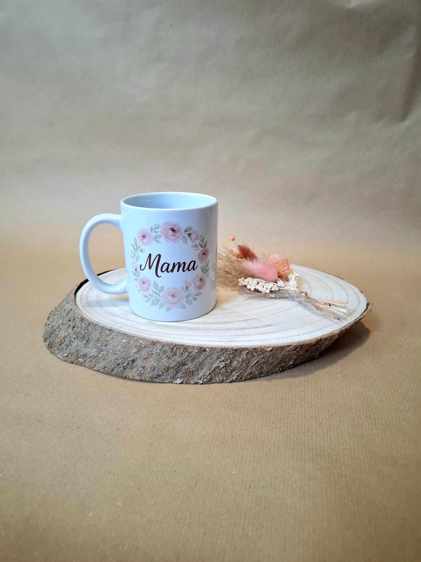 Keramiktasse, 340ml, florales Design Mama