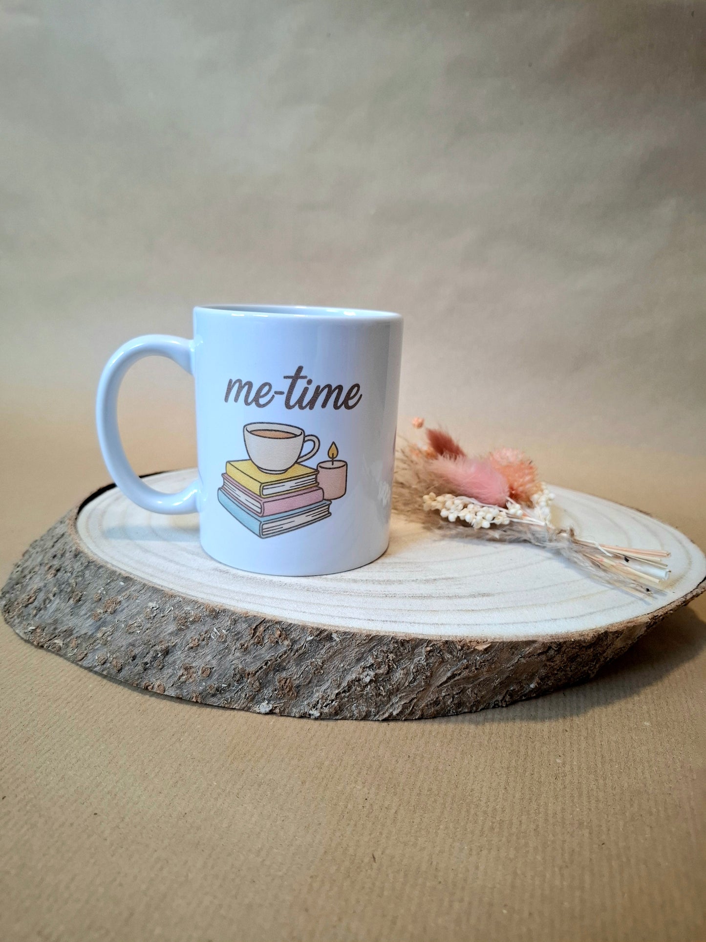 Keramiktasse, 340ml, me-time, Bücher und Tasse